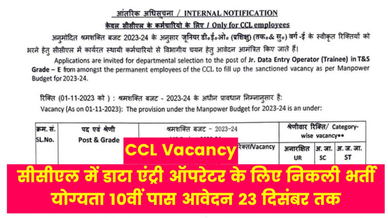 CCL Vacancy